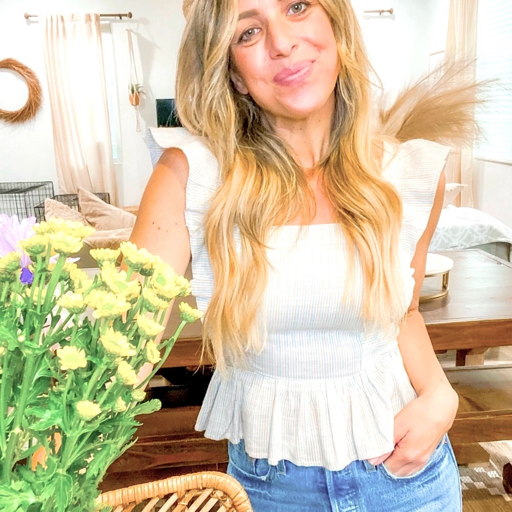 Boho flare sleeve tank top